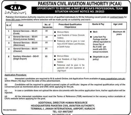 Pakistan Civil Aviation Authority PCAA Jobs 2023 Online Apply