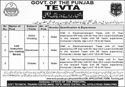 TEVTA Jobs 2023 Online Apply