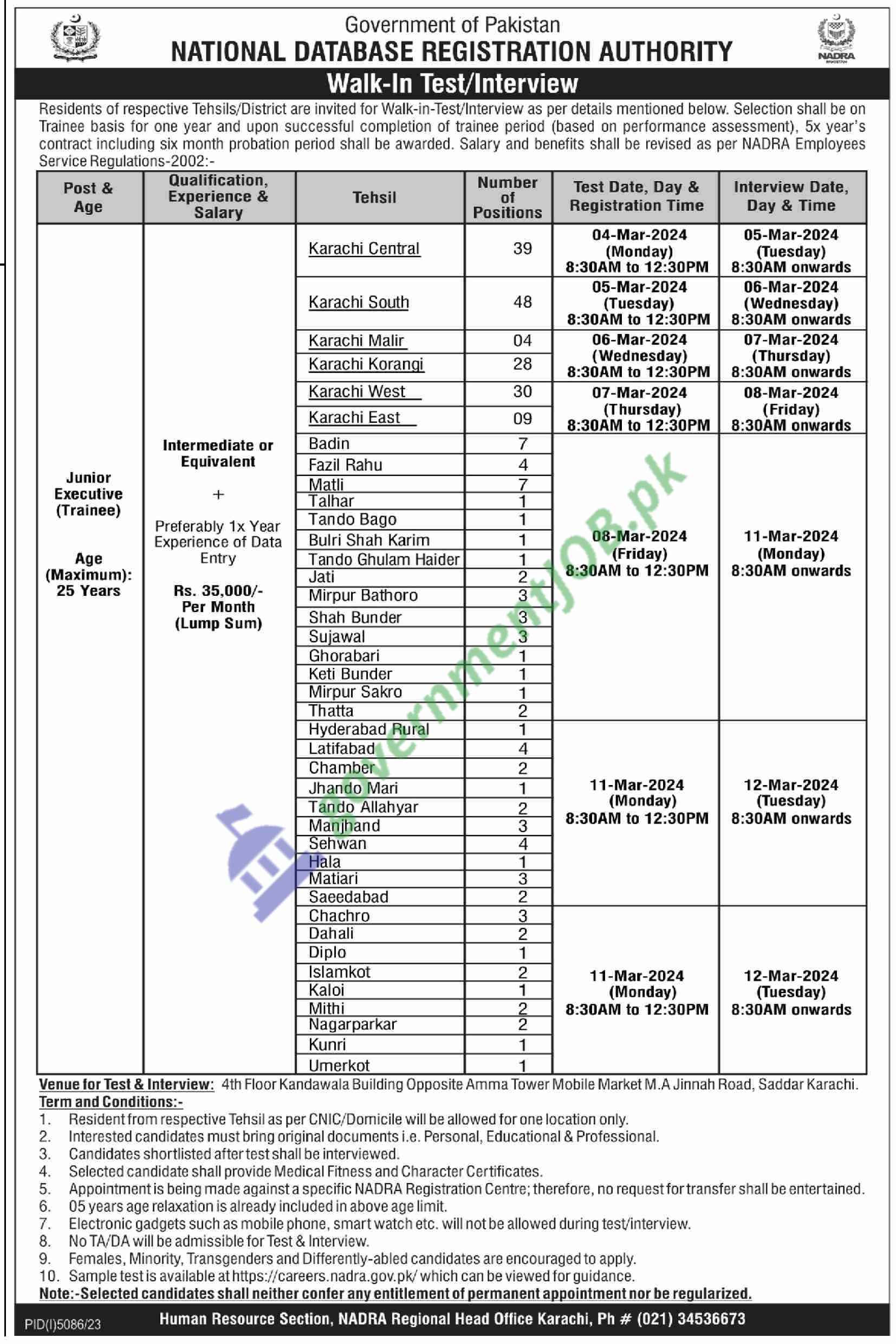 The National Database and Registration Authority (NADRA), a cornerstone of Pakistan's technological and administrative infrastructure, is inviting applications for the position of Junior Executive (Trainee) across various Tehsils/Districts in the Karachi region. This initiative is a golden opportunity for young, dynamic individuals looking to kickstart their careers in one of the country's most pivotal governmental bodies. NADRA's commitment to excellence and innovation is mirrored in its recruitment process, aiming to onboard individuals who exhibit both skill and dedication.